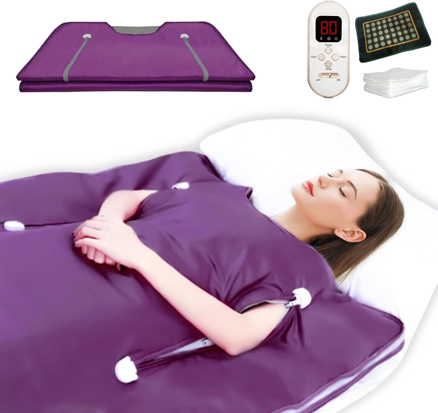 PINJAZE Jade and Tourmaline Sauna Blanket