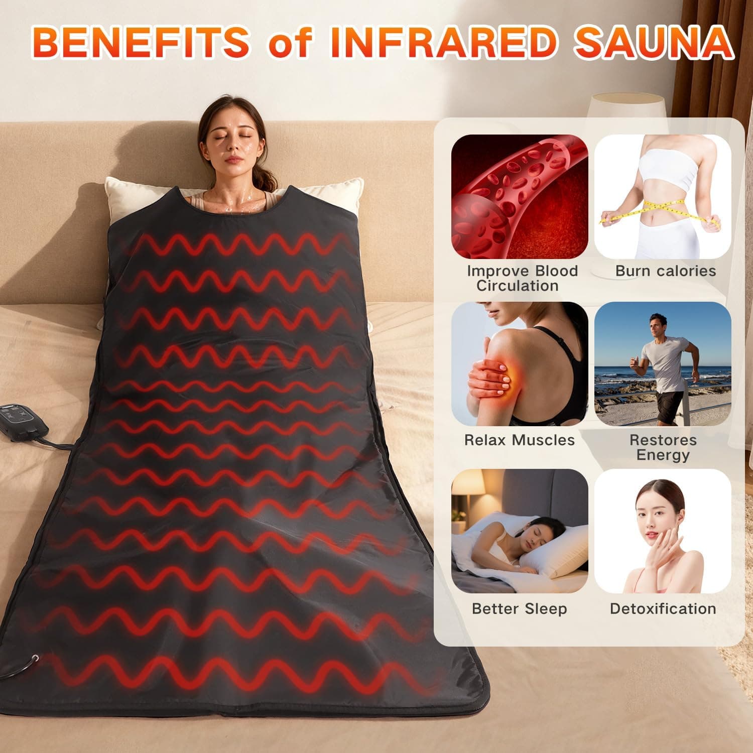 RRGFB Low EMF Carbon Crystal Sauna Blanket thumbnail 3