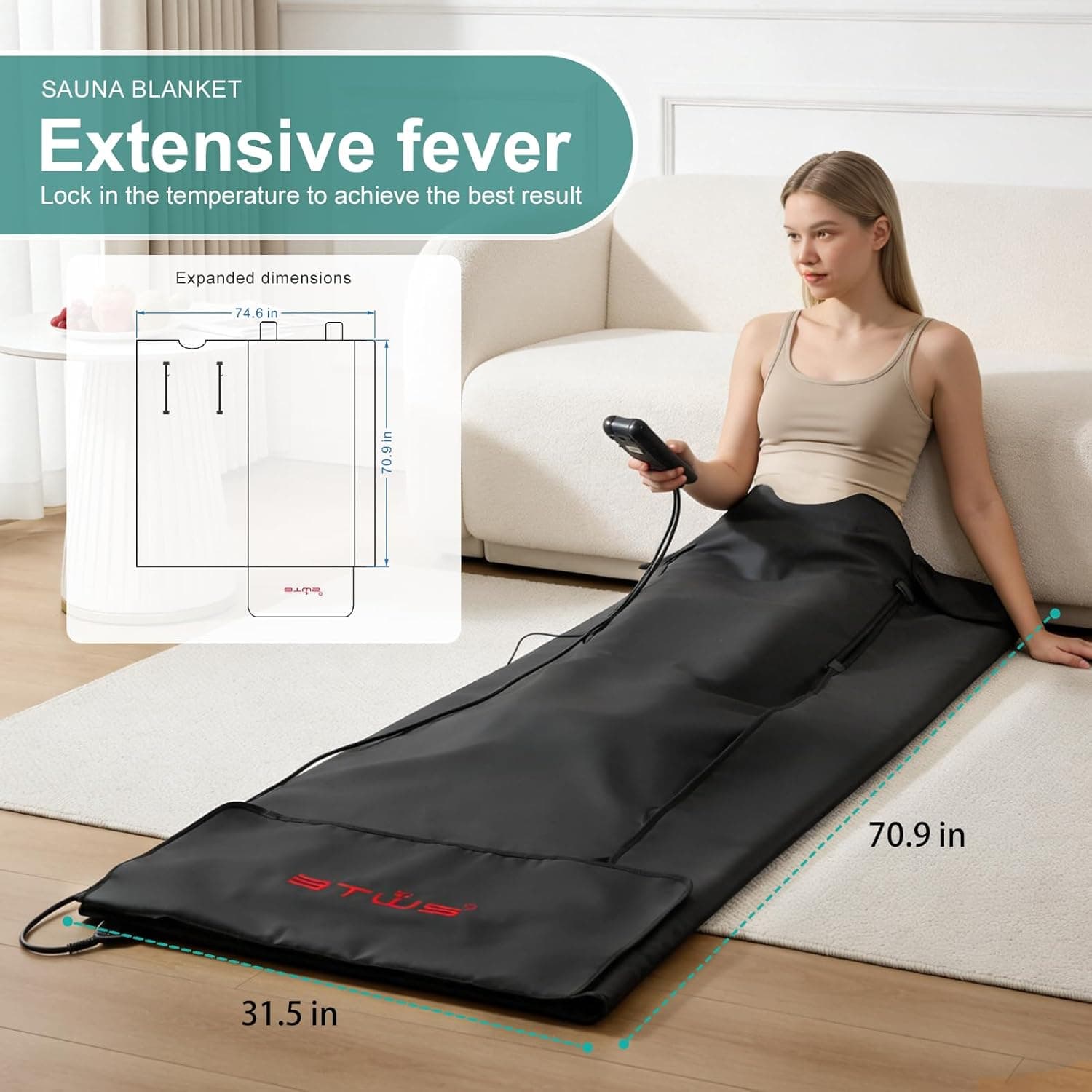 BTWS Far Infrared Sauna Blanket with Pillow thumbnail 2