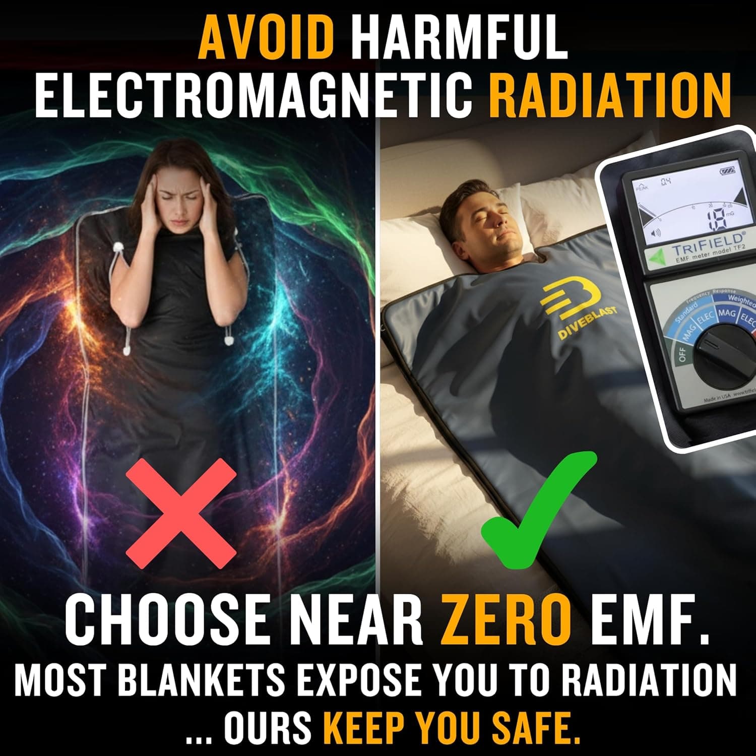 DIVEBLAST Near Zero EMF Sauna Blanket thumbnail 2